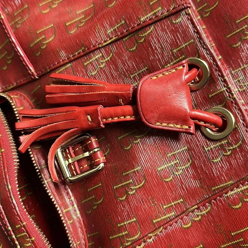 Dooney & Bourke 1975 Murphy Monogram Vintage Red Backpack GUC - Picture 12 of 13
